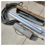 Lot w/ Water Hose, Sawhorse, Toolbox, & Light Lot w/ Water Hose, Sawhorse, Toolbox, & Light
