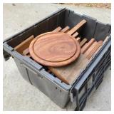 Gray Tote of Small Wood Stock Gray Tote of Small Wood Stock