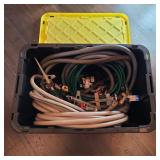 Tote w/ Water Hose, Sprinklers, & Couplings Tote w/ Water Hose, Sprinklers, & Couplings