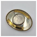 Dollar Coin German Silver Belt Buckle