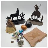 Lot of Southwestern Decor w/ Stones & Pewter Lot of Southwestern Decor w/ Stones & Pewter