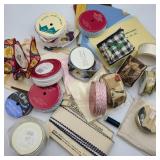 Lot w/ Crosstitch & Ribbon Lot w/ Crosstitch & Ribbon