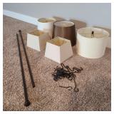 Modern Lampshade & Curtain Rod Lot Modern Lampshade & Curtain Rod Lot