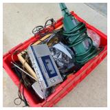 Red Tote of Misc. Electronics, Cables, & Cords Red Tote of Misc. Electronics, Cables, & Cords