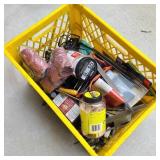 Yellow Crate of Drum Sanding, Bits, & Tools Yellow Crate of Drum Sanding, Bits, & Tools