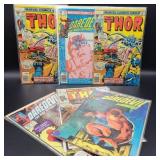 Lot of 6 Thor & Daredevil Comics