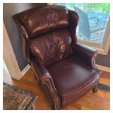 Burgundy Reclining Armchair on Right Burgundy Reclining Armchair on Right