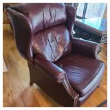 Burgundy Reclining Armchair on Left Burgundy Reclining Armchair on Left