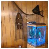 Hexagon Aquarium w/ Nautical Decor Hexagon Aquarium w/ Nautical Decor