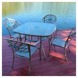 Patio Table & 4 Chairs w/ Palm Trees Patio Table & 4 Chairs w/ Palm Trees