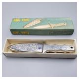 Engraved Deer Stainless Steel Boot Knife