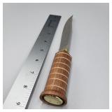 4" Knife w/ Cylinder Wooden Handle