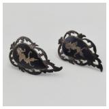 Antique Siamese Sterling Silver Earrings