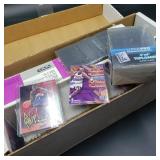 Box of Basketball Cards and Card Holders