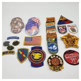 Lot of Assorted military Patches and Buttons