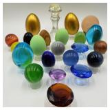 Lot w/  Decorative Glass Eggs