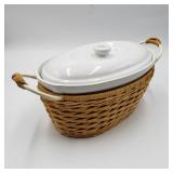 Glass Pot with Wooden Basket Glass Pot with Wooden Basket