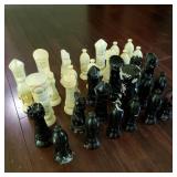 Lot of Large Ceramic Chess Pieces