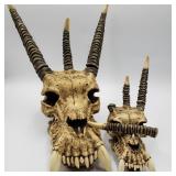 Two Decorative Dragon Skull Sculptures Two Decorative Dragon Skull Sculptures