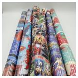 Lot of 5 Super Hero Gift Wrapping Paper