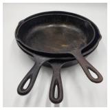 Set of 3 Cast Iron Skillets