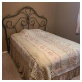 Full Size Bed w/ Wrought Iron Headboard & Bedding