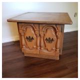 Vintage Square Side Table w/ Cabinet