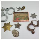 Lone Ranger Toy w/ Handcuffs & Badges Lot Lone Ranger Toy w/ Handcuffs & Badges Lot