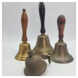 Lot of 4 Vintage Brass Bells