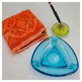 Hand Towel w/ Ashtray & Glass Pen Holder Hand Towel w/ Ashtray & Glass Pen Holder