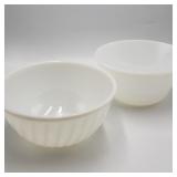 Vintage White Fire King Mixing Bowl Pair