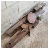 Lot of Heavy Steel Pieces w/ Railroad Tie Section