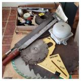 Lot w/ Sawblades, Bell, & File Lot w/ Sawblades, Bell, & File