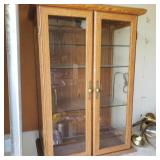 Particle Board & Glass Shelf Cabinet