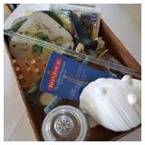 Box Lot w/ Ceramic Shell & Coasters Box Lot w/ Ceramic Shell & Coasters