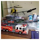 Lot w/ Lego Fire Truck & RC Helicopter