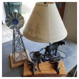 Moose Lamp w/ Rack & Windmill Decor Moose Lamp w/ Rack & Windmill Decor