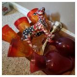 Flat w/ Amber Stemware & Patriotic Donkey Flat w/ Amber Stemware & Patriotic Donkey