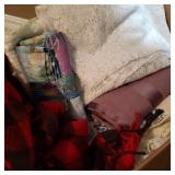 Lot of Fabric w/ Plaid Blanket