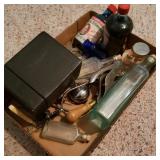 Flat w/ Antique Bottles, Camera, Office, & Ink Flat w/ Antique Bottles, Camera, Office, & Ink
