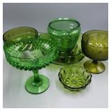 Vintage Green Glass Lot