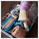 Flat 20 of Yarn & Thread w/ Lavender Yarn Flat 20 of Yarn & Thread w/ Lavender Yarn