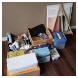 Large Lot of Art Supplies w/ Popsicle Sticks