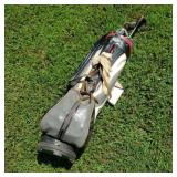 Vintage Golf Clubs in Black & Gray Bag Vintage Golf Clubs in Black & Gray Bag