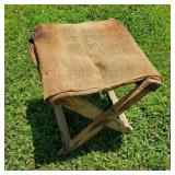 Primitive Burlap Stool