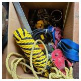 Box w/ Yellow & Black Rope & Misc. Hardware