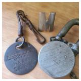 K. C. S. Railroad Lock w/ Essolube Oil Tag Lot K. C. S. Railroad Lock w/ Essolube Oil Tag Lot