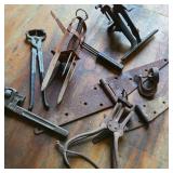 Lot of Old Tools w/ Hinges & Hook