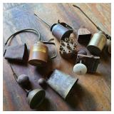 Flat w/ Old Oilers, Antique Doorknob, & Cowbells Flat w/ Old Oilers, Antique Doorknob, & Cowbells