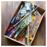 Flat w/ Misc. Tools, Hardware, & Long Screwdriver Flat w/ Misc. Tools, Hardware, & Long Screwdriver